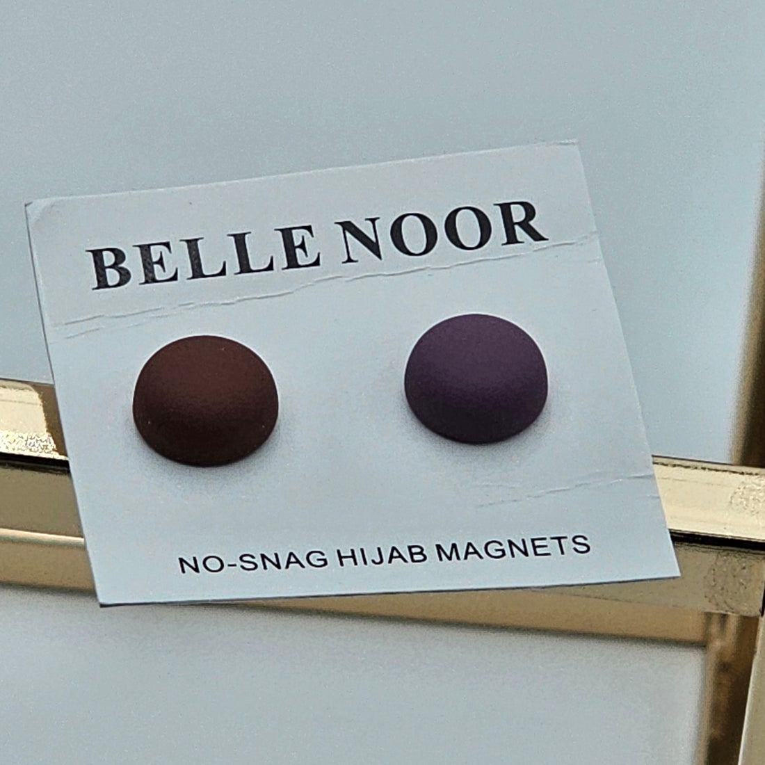 Brown - Purple No Snag Hijab Pin - BelleNoor