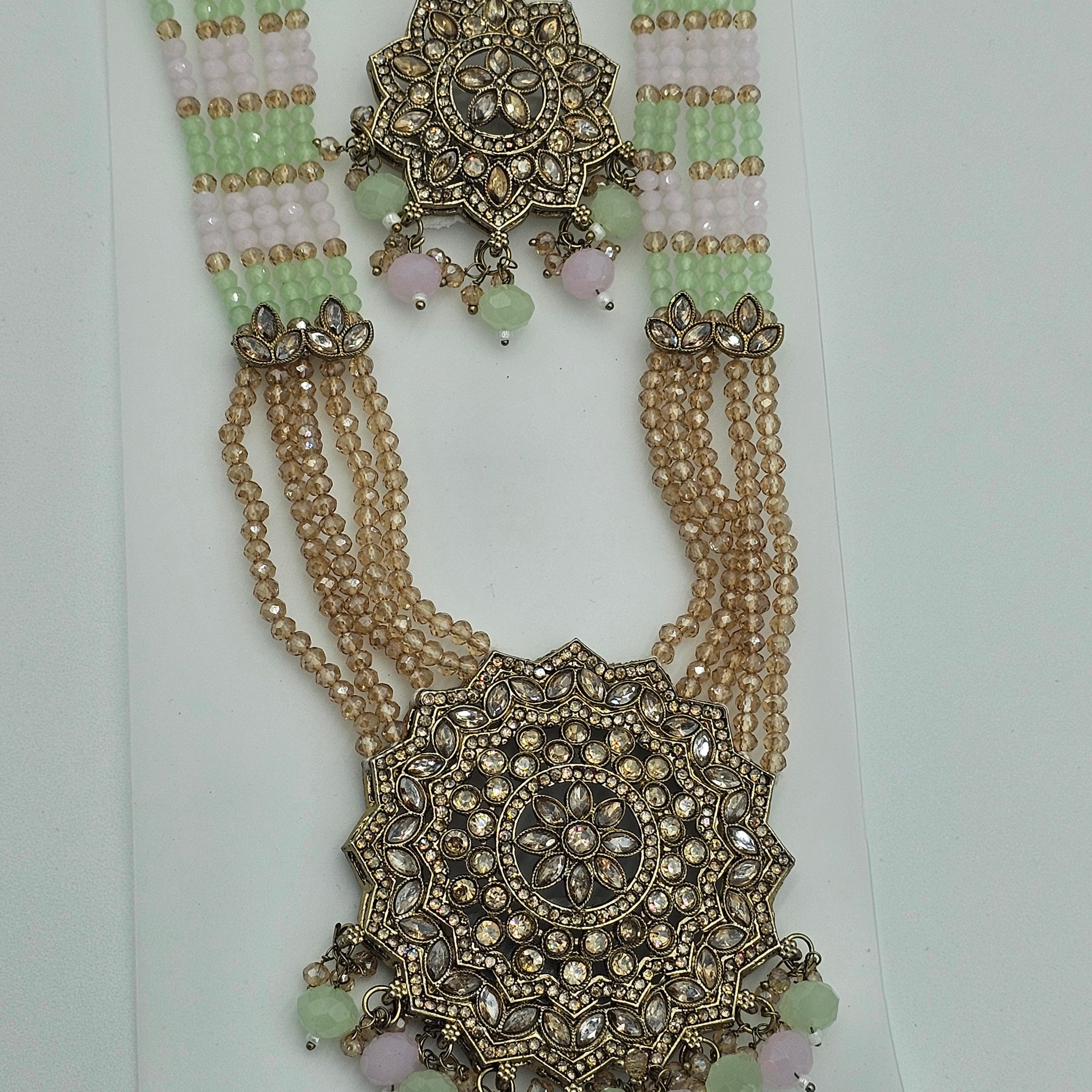 Elegant Long Kundan necklace set with Multi color meenakari - BelleNoor