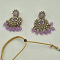 Lavender Kundan Jewelry Set – Necklace, Earrings & Tikka | Elegant Bridal & Party Wear - BelleNoor