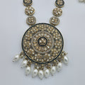 Antique Gold & Pearl Kundan Pendant Necklace - BelleNoor