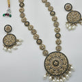 Antique Gold & Pearl Kundan Pendant Necklace - BelleNoor