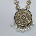 Antique Gold & Pearl Kundan Pendant Necklace - BelleNoor
