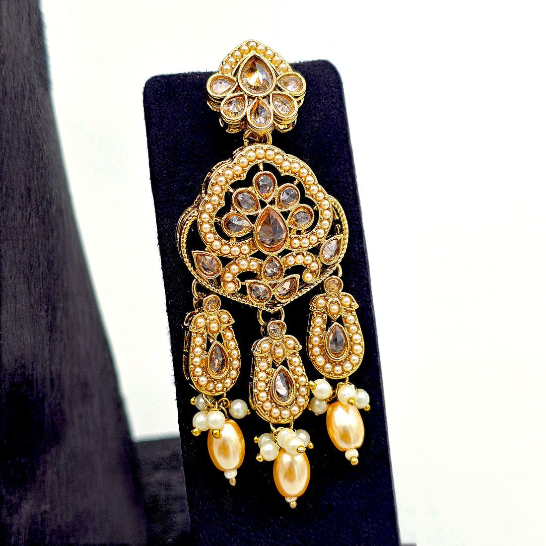 Gold-Tone Bridal Necklace Set with Maang Tikka | Bellenoor - BelleNoor