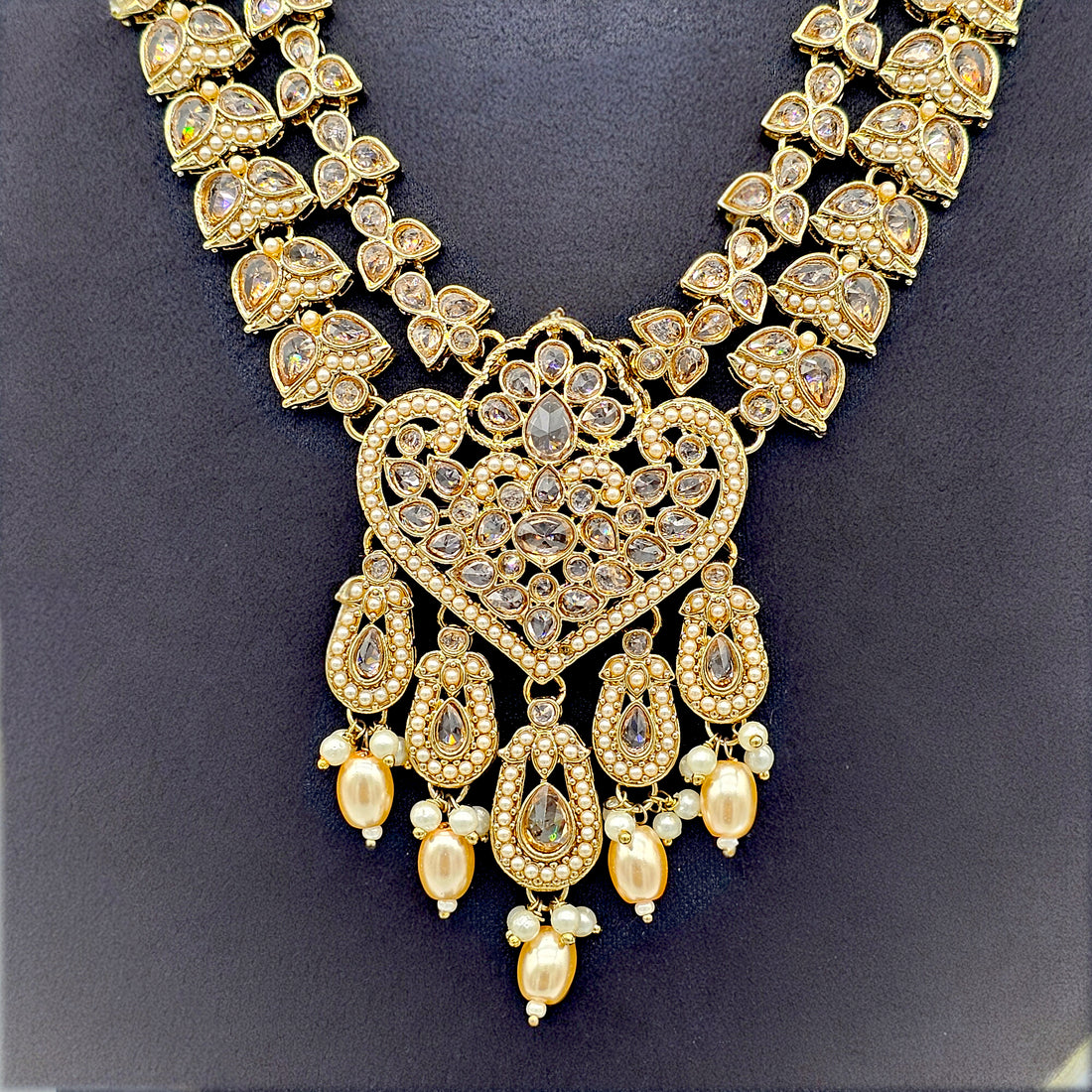 Gold-Tone Bridal Necklace Set with Maang Tikka | Bellenoor - BelleNoor