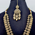 Gold-Tone Bridal Necklace Set with Maang Tikka | Bellenoor - BelleNoor