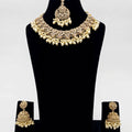 Antique Gold Kundan Pearl Bridal Jewellery Set | Bellenoor - BelleNoor