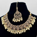 Antique Gold Kundan Pearl Bridal Jewellery Set | Bellenoor - BelleNoor