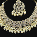 Antique Gold Kundan Pearl Bridal Jewellery Set | Bellenoor - BelleNoor