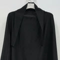 BelleNoor black polyester khimar featuring a long design with a convenient tie-back closure for modest styling.