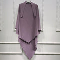BelleNoor lavender wrinkle-resistant polyester khimar with a tie-back design for modest everyday wear.