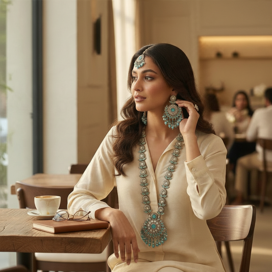 Traditional Ethnic Necklace and Earring Jewelry Set - BelleNoor