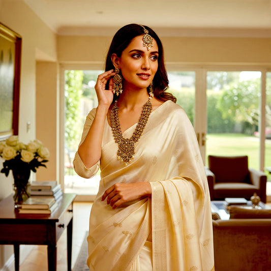 Gold-Tone Bridal Necklace Set with Maang Tikka | Bellenoor - BelleNoor